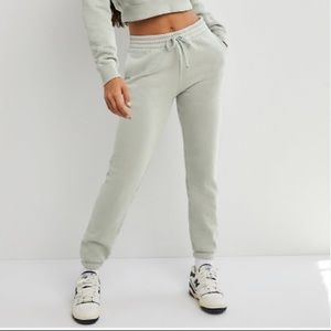 Aritzia Tna Cozy Fleece Perfect Sweatpant in gd Dusky Green